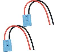 CESFONJER Conector Batería 50A, Conector de Batería de Conexión Rápida/desconexión rápida de 600 V, con cable de silicona de 25 cm y 10 AWG (2 juegos, azul)