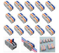 CESFONJER Conectores Eléctricos, 14 Piezas SPL-2M Mini Conectores de Cables Electricos, Compacto Conductor Conector con Palanca de Operación (Combinación de libertad)