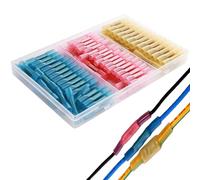 CESFONJER del calor a tope conectores de cable eléctrico Kit, Seal Calor Shrink terminales eléctricos, Impermeable del Alambre con el Caso Práctico Terminales Aislados (rojo 60/ azul 40/amarillo 30)