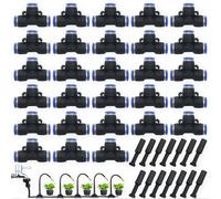 CESFONJER Juego accesorios neumáticos 42 piezas, kit conector push in incluye accesorios conexión rápida en T, tapones estrangulación conexión push in, adecuado para herramientas neumáticas de 8 mm