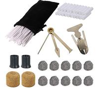 CESFONJER Kit de accesorios para tubos para fumar, empujadores de tubos 3 en 1, 80 limpiadores de tubos y 20 filtros de tubos, 2 tubos y 10 bolas de metal, 2 aldabas de corcho, accesorios para fumar
