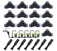 CESFONJER Kit de conectores rápidos 20 piezas, surtido accesorios neumáticos que incluye conectores rápidos en T, tapones de estrangulación para conectores, apto para herramientas neumáticas (8 mm)