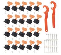 CESFONJER Kit De Sistema de Nivelación de Azulejos, 20Pz Niveladores de Azulejos Reutilizables, Con 2Pz Llaves Especiales y 20 Pz aguja de acero, para suelo de pared