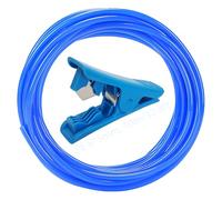 CESFONJER Manguera de jardín de PE azul, 8 mm de diámetro exterior x 5 mm de diámetro interior, con cortador de manguera azul, apta para sistema de riego por goteo (10 metros)