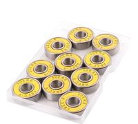 CESFONJER Rodamiento de Bolas de 10 Unidades 608RS ABEC 9 - 608 2RS Doble de Goma Sellada en Miniatura para Patinaje, Patines en Línea, Scooters (8 mm x 22 mm x 7 mm)