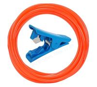 CESFONJER Tubo de PU, manguera neumática de poliuretano naranja de 10 m, manguera de compresor de aire de 8 mm OD x 5 mm ID con cortador de tubo azul utilizado para transmisión de gas