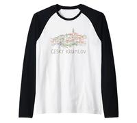 Cesky Krumlov Chequia - Recuerdo de Viaje para Regalo histórico de la Ciudad Camiseta Manga Raglan