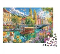 Český Krumlov Puzzle 1000 Piezas para La Familia-Rompecabezas Difícil, Apto para Adultos Y Adolescentes A Partir De 14 Años 38x26cm/1000pcs