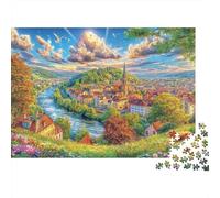 Český Krumlov Puzzle 1000 Piezas para La Familia-Rompecabezas Difícil, Apto para Adultos Y Adolescentes A Partir De 14 Años 52x38cm/1000pcs