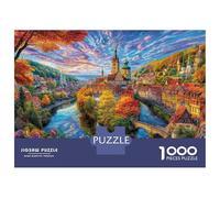 Český Krumlov Puzzle 1000 Piezas para La Familia-Rompecabezas Difícil, Apto para Adultos Y Adolescentes A Partir De 14 Años 38x26cm/1000pcs