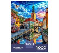 Český Krumlov Puzzle 1000 Piezas para La Familia-Rompecabezas Difícil, Apto para Adultos Y Adolescentes A Partir De 12 Años 70x50cm/1000pcs