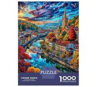 Český Krumlov Puzzle 1000 Piezas para La Familia-Rompecabezas Difícil, Apto para Adultos Y Adolescentes A Partir De 12 Años 70x50cm/1000pcs