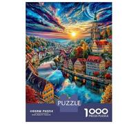 Český Krumlov Puzzle 1000 Piezas para La Familia-Rompecabezas Difícil, Apto para Adultos Y Adolescentes A Partir De 12 Años 70x50cm/1000pcs