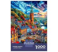 Český Krumlov Puzzle 1000 Piezas para La Familia-Rompecabezas Difícil, Apto para Adultos Y Adolescentes A Partir De 12 Años 38x26cm/1000pcs