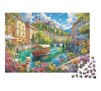 Český Krumlov Puzzle 1000 Piezas para La Familia-Rompecabezas Difícil, Apto para Adultos Y Adolescentes A Partir De 14 Años 38x26cm/1000pcs