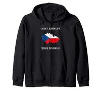Cesky Krumlov República Checa Envejecida Bandera de la República Checa Sudadera con Capucha