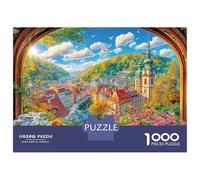 Český Krumlov Rompecabezas 1000 Piezas, Puzzles Imposible, De Juego De para Adultos Y Niños A Partir De 14 Años 70x50cm/1000pcs