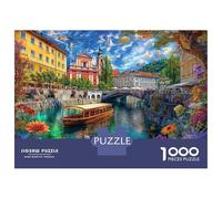 Český Krumlov Rompecabezas 1000 Piezas, Puzzles Imposible, De Juego De para Adultos Y Niños A Partir De 14 Años 38x26cm/1000pcs