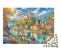 Český Krumlov Rompecabezas 1000 Piezas, Puzzles Imposible, De Juego De para Adultos Y Niños A Partir De 14 Años 70x50cm/1000pcs