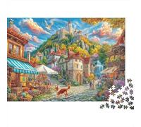 Český Krumlov Rompecabezas 1000 Piezas, Puzzles Imposible, De Juego De para Adultos Y Niños A Partir De 14 Años 38x26cm/1000pcs