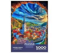 Český Krumlov Rompecabezas 1000 Piezas, Puzzles Imposible, De Juego De para Adultos Y Niños A Partir De 12 Años 70x50cm/1000pcs