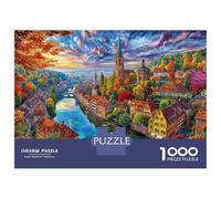 Český Krumlov Rompecabezas 1000 Piezas, Puzzles Imposible, De Juego De para Adultos Y Niños A Partir De 14 Años 52x38cm/1000pcs