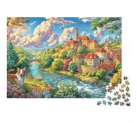 Český Krumlov Rompecabezas 1000 Piezas, Puzzles Imposible, De Juego De para Adultos Y Niños A Partir De 14 Años 38x26cm/1000pcs
