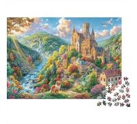 Český Krumlov Rompecabezas 1000 Piezas, Puzzles Imposible, De Juego De para Adultos Y Niños A Partir De 14 Años 38x26cm/1000pcs