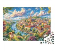 Český Krumlov Rompecabezas 1000 Piezas, Puzzles Imposible, De Juego De para Adultos Y Niños A Partir De 14 Años 38x26cm/1000pcs