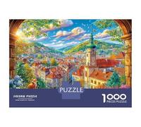 Český Krumlov Rompecabezas 1000 Piezas, Puzzles Imposible, De Juego De para Adultos Y Niños A Partir De 14 Años 52x38cm/1000pcs