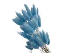césped Artificial de Pampas, Cola de Conejito Pampas Grass Ramo Boda seco Accesorios navideños Multicolor 60-120 Piezas(Blue,100pcs)
