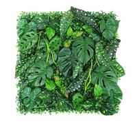 Césped verde artificial que planta el césped plástico del panel 50x50cm de la pared para la decoración casera de la pared para el hotel, cafetería, sala de estar y espacios de oficina (2)