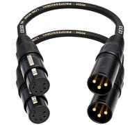 CESS-008 XLR3M a XLR5F DMX512 Cable adaptador - 3 pines macho XLR a 5 pines hembra XLR DMX, 6 pulgadas, paquete de 2