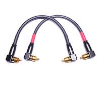 CESS-137-1f Cable de conexión RCA de ángulo recto macho a macho, 12 AWG, 2 unidades (1 pie)