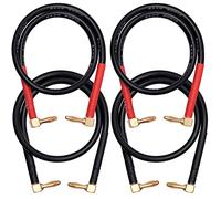 CESS-138-18i - Cable de enchufe banana en ángulo recto a ángulo recto, alambre de cobre estañado de silicona suave de calibre 8, puente/conector de alta corriente para paneles de altavoces y