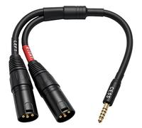 CESS-257 Negro 4.4mm a Dual XLR macho Cable Adaptador de Audio Equilibrado para Auriculares