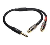 CESS-260 - Cable adaptador de audio para auriculares con conector hembra RCA de 4,4 mm, 2 canales