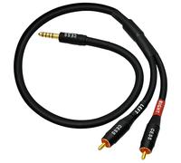 CESS-262 - Cable de audio equilibrado macho a 2 RCA de 4,4 mm, interconexión de alta fidelidad blindada de 24 pulgadas para DAC, amplificador, reproductor de música, conectores chapados en oro