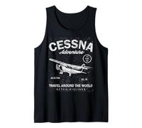 Cessna Adventure Travel Alrededor del Mundo Volar en el Cielo Camiseta sin Mangas
