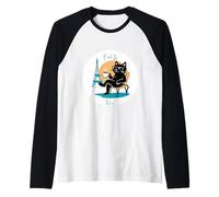 C'est La Vibe - Cool Paris Coffee Cat Camiseta Manga Raglan