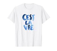 C'EST LA Vie Camiseta gráfica económica, Hombre, Blanco, M