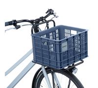 Cesta - caja de plástico reciclado azul basil 29l delantera-trasera