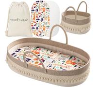Cesta cambiadora de bebé, cestas bohemias para recién nacido, cesta de bebé para cómoda de bebé, cesta cambiadora de pañales para bebé con organizador de pañales, cambiador de dibujos animados, cojín