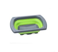 Cesta coladora de cocina plegable expandible | Escurridor plegable de frutas y verduras con PP y TPR | Colador de fregadero que ahorra espacio para lavar alimentos | Rojo o verde (verde)