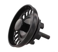 Cesta coladora de drenaje de fregadero de polipropileno negro de 3 pulgadas con ajuste seguro de 6 garras, tapón de residuos de cocina, para lavabo, baño, lavandería, filtro eficaz de desechos de