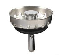 Cesta coladora de fregadero de cocina de acero inoxidable para drenaje G1-1/2 pulgadas, filtro de drenaje de lavabo de residuos de 52 mm con sello de borde de goma y resistente al óxido