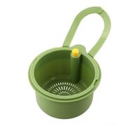 Cesta coladora de malla para colgar para separar restos de alimentos mientras se lava productos y drena la pasta caliente de forma segura (es verde)