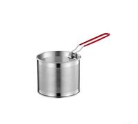 Cesta coladora de pasta de malla de acero inoxidable con mango extraíble para hervir fideos y verduras al vapor, se adapta a cacerolas de 2 cuartos y 3 cuartos de galón y olla mediana (14 cm)