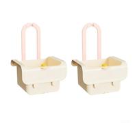 Cesta coladora para fregadero, paquete de 2 cestas de almacenamiento de drenaje ABS con sistema de descarga automático sin contacto para cocinas pequeñas y dormitorios (leche blanca)