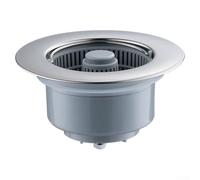 Cesta coladora para fregadero, paquete de 3 tapones de drenaje de acero inoxidable, filtro de drenaje rápido con puertos grandes, sella firmemente para bloquear y desechos, para fregaderos de cocina